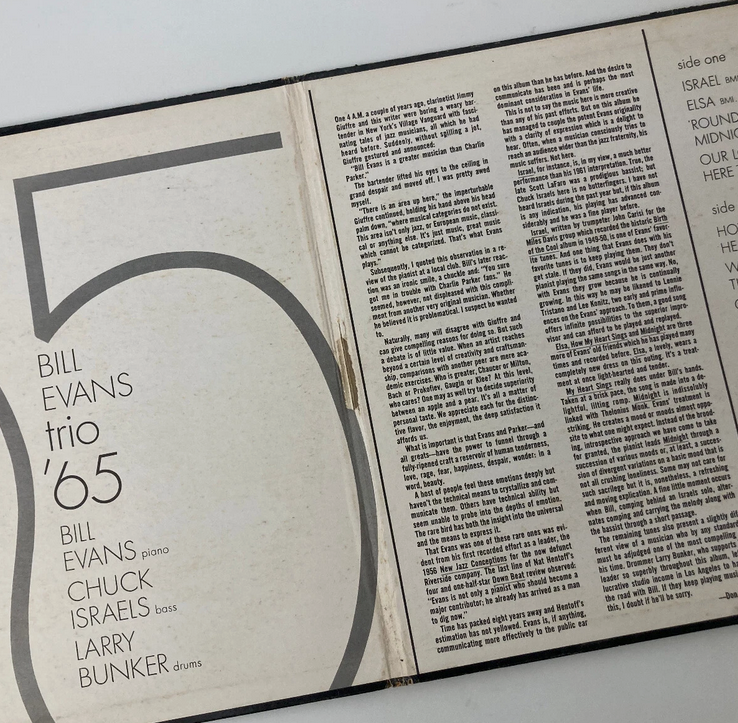 【静寂の中に息づくジャズの叙情】 Bill Evans Trio / Jazz '65（Verve / V6-8613 / US / Stereo / Gatefold / LP）