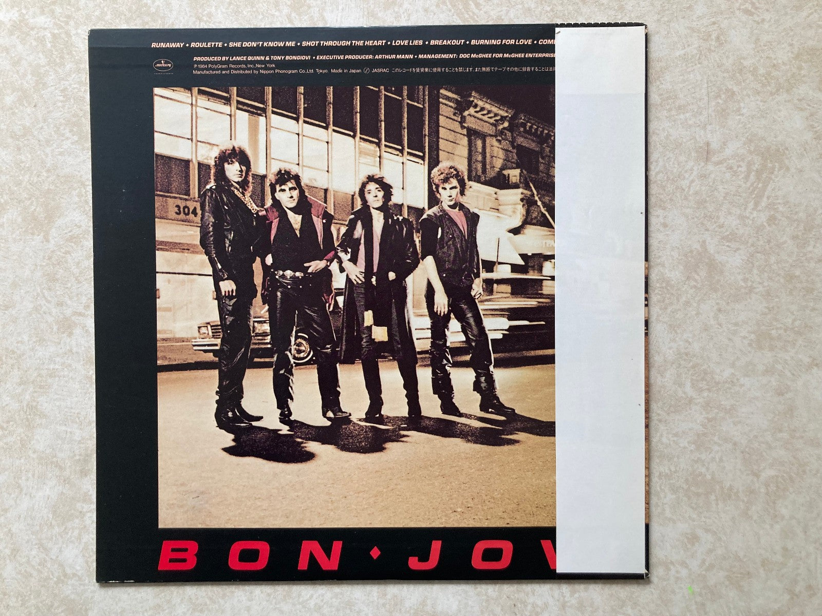 Bon Jovi - Bon Jovi Runaway at Dawn/Debut LP 1984 Mercury 25PP-119 w/OBI Japan