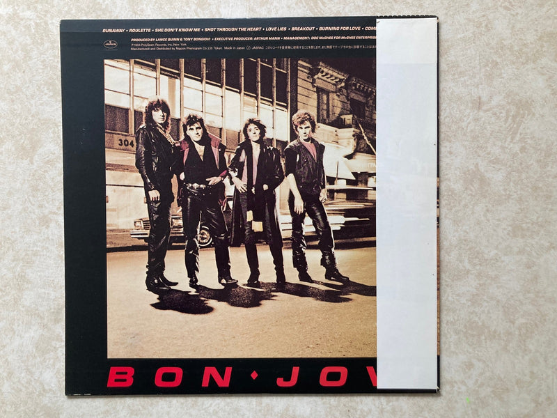 Bon Jovi - Bon Jovi Runaway at Dawn/Debut LP 1984 Mercury 25PP-119 w/OBI Japan1