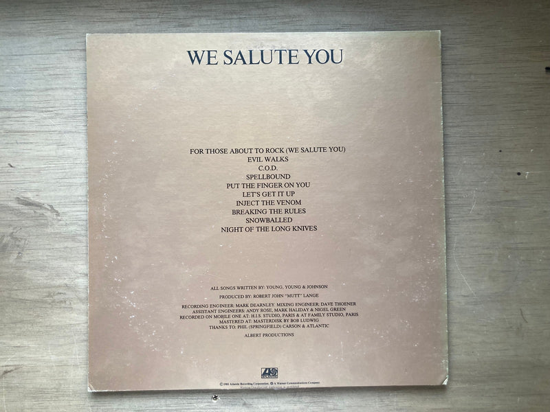 AC/DC For Those About To Rock (We Salute You) Atlantic P-11068A Japan VINYL LP1