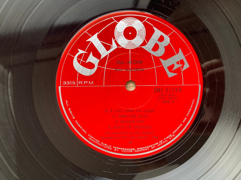 MAL WALDRON ALL ALONE GLOBE MJ7114 JAPAN OBI VINYL LP3