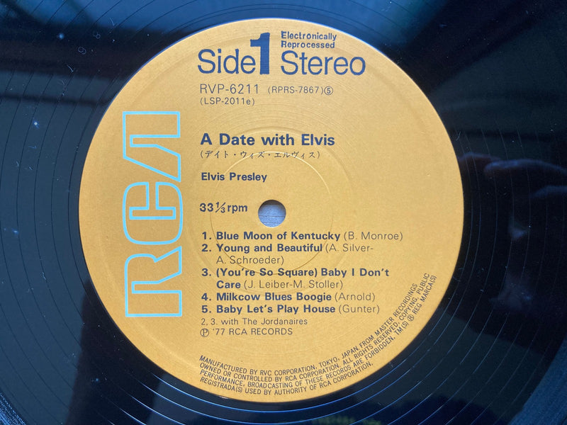 ELVIS PRESLEY A DATE WITH ELVIS RCA RVP6211 JAPAN VINYL LP3