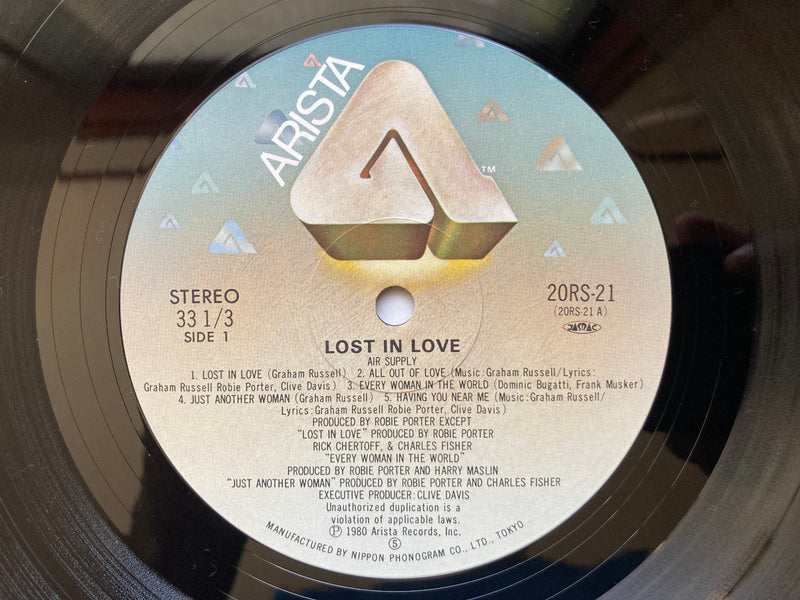 AIR SUPPLY LOST IN LOVE/ONE THAT YOU LOVE ARISTA 20RS-21,2 JAPAN OBI VINYL 2LP3