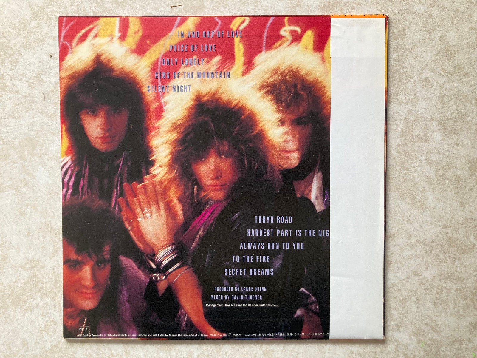 Bon Jovi 7800° Fahrenhe Mercury 28PP-1001 Japan VINYL LP OBI & POSTER