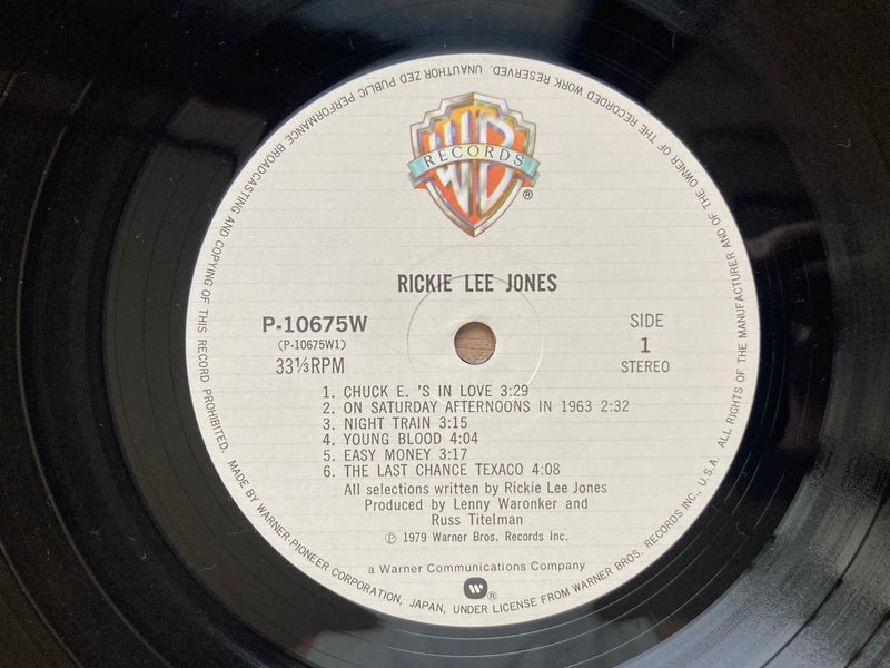 RICKIE LEE JONES S/T WARNER BROS. P10675W JAPAN OBI VINYL LP3