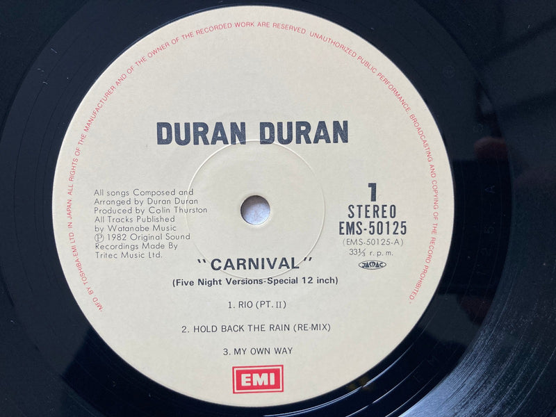 Duran Duran Carnival EMI EMS-50125 Japan VINYL LP OBI3