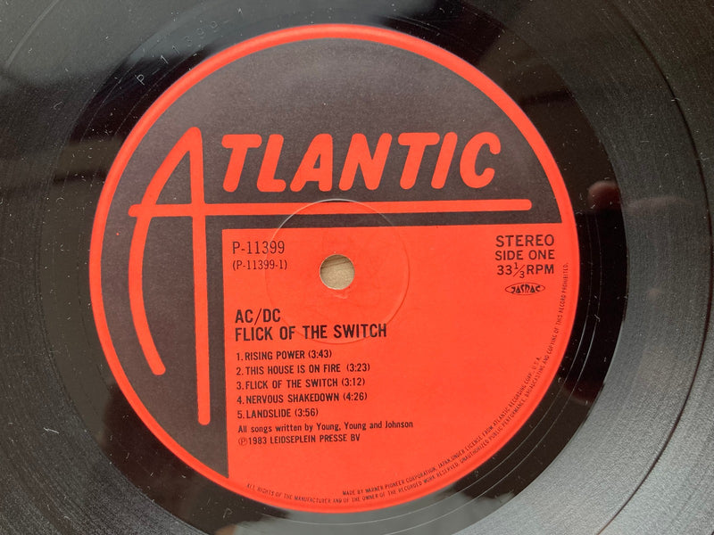 AC/DC Flick Of The Switch Atlantic P-11399 Japan VINYL LP3