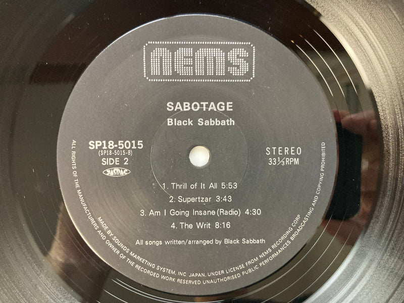 BLACK SABBATH / SABOTAGE / NEMS / OBI SP18-5015 JAPAN4