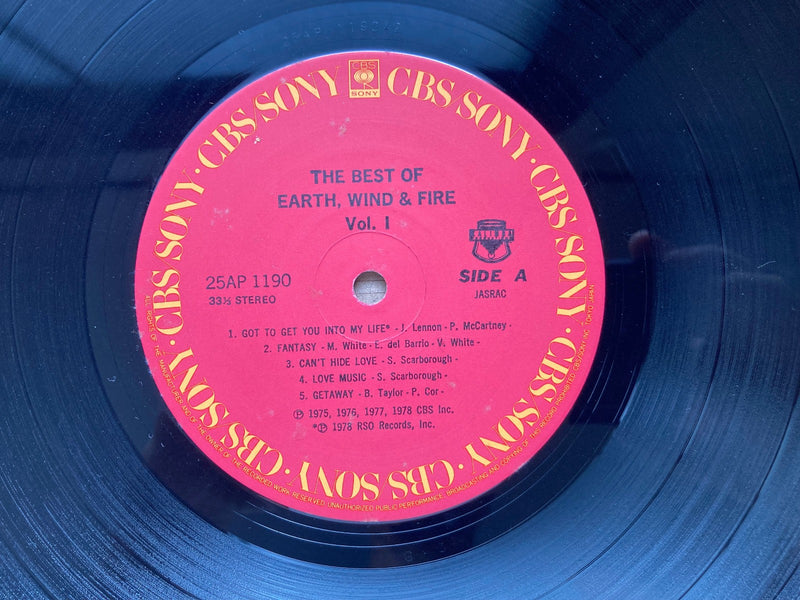 Earth, Wind & Fire The Best Of ~ Vol. I CBS/Sony 25AP 1190 Japan3