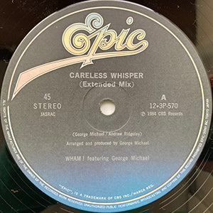 WHAM! / CARELESS WHISPER / EPIC SONY / ES12.3P-570 シュリンク付き