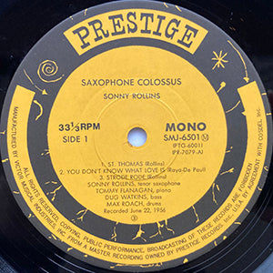 SONNY ROLLINS / SAXPHONE COLOSSUS / PRESTIGE / SMJ-6501